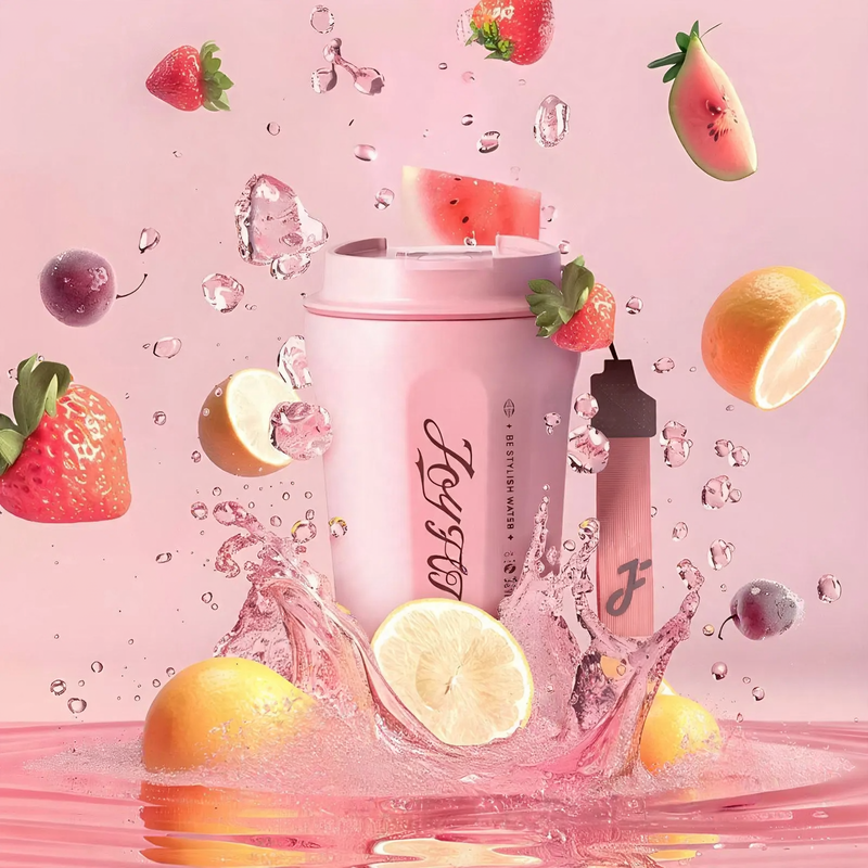 Stainless steel drinking bottle with flavor rings