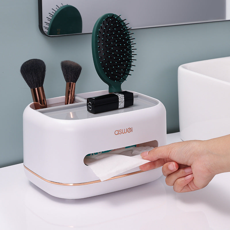 Multifunctional tissue box made of plastic