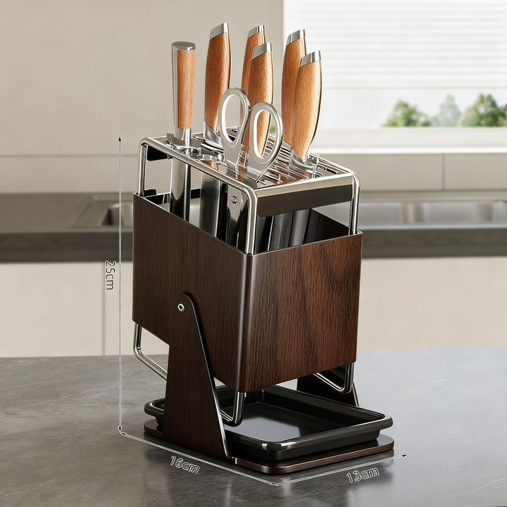 Multifunctional knife block set made of stainless steel