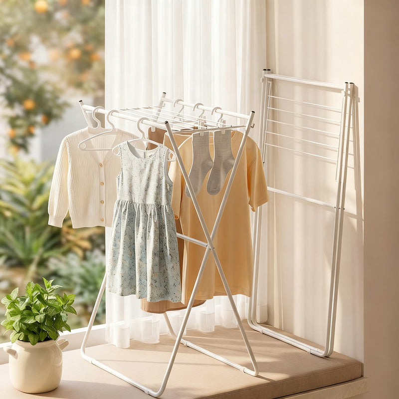 Foldable drying rack, double-layered, for balcony