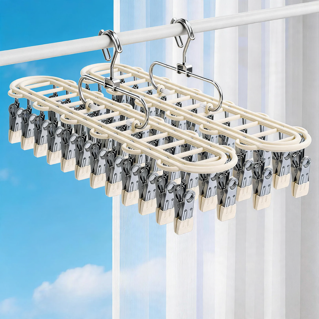Stainless steel drying rack with 24 clips