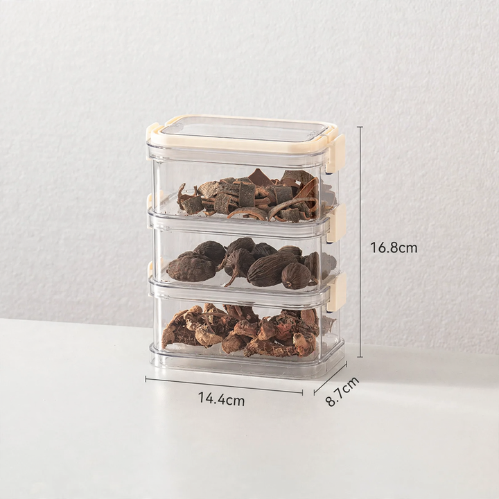 Spice container with lid, stackable, 301–500 ml
