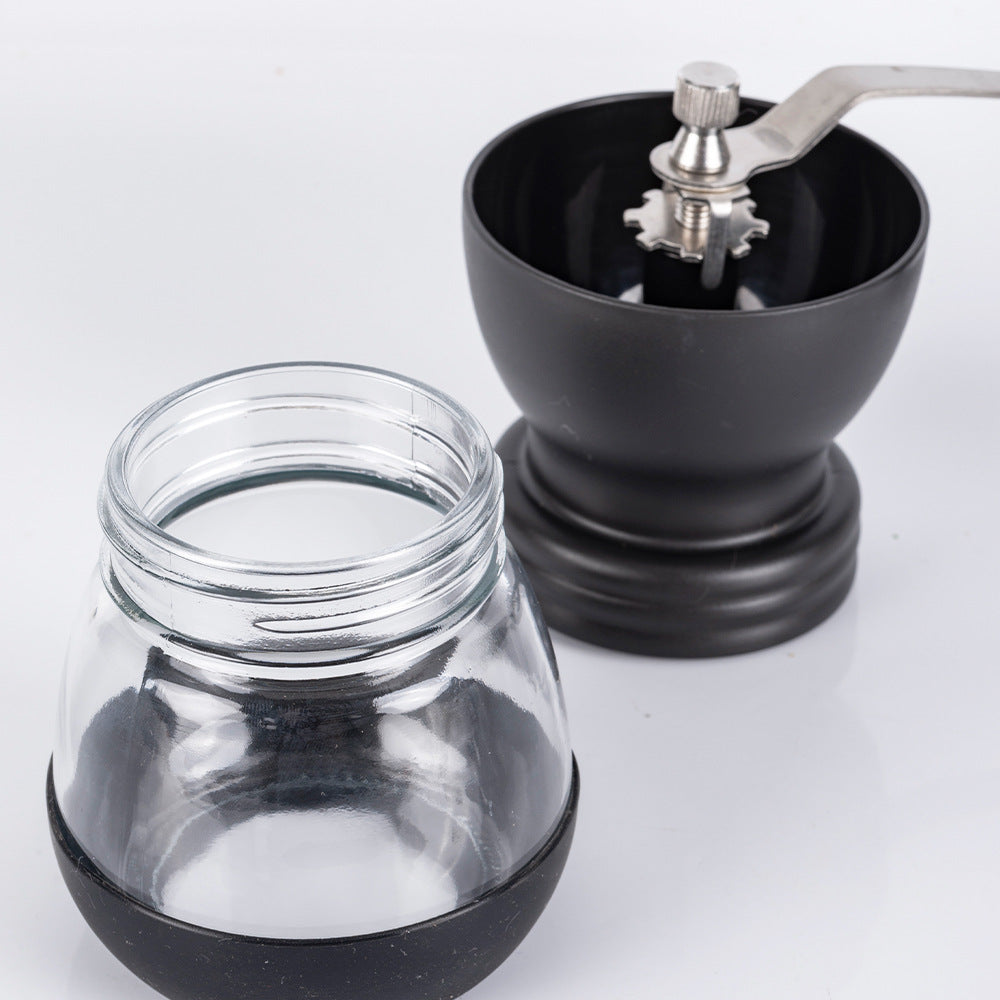 Hand coffee grinder with CNC grinding mechanism and brush