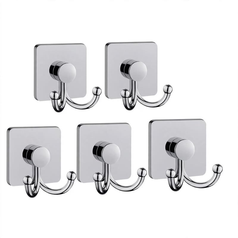 Stainless steel adhesive hooks, self-adhesive, no drilling