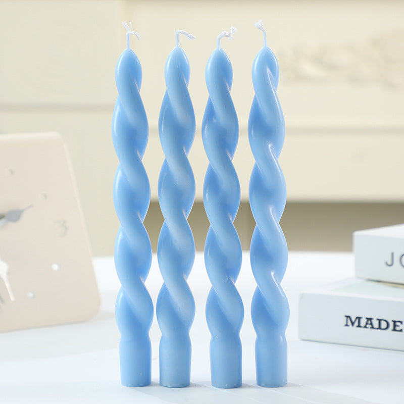 Scented candle in spiral shape made from soy wax