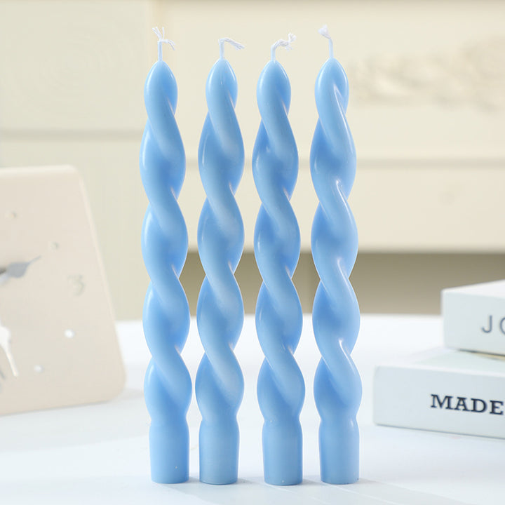 Scented candle in spiral shape made from soy wax