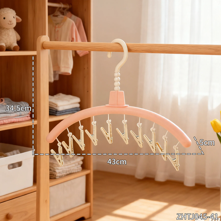 Laundry rack with clips, cat design