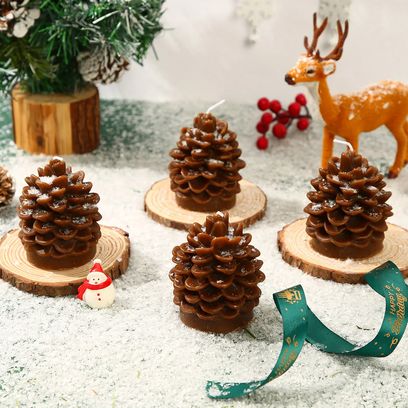 Scented candle pine cone shape, soy wax