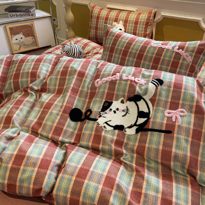 Cartoon bedding set made of cotton, 3-4 pieces