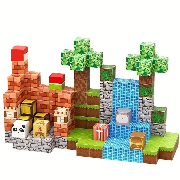 Magnet stick building blocks, multiple sizes