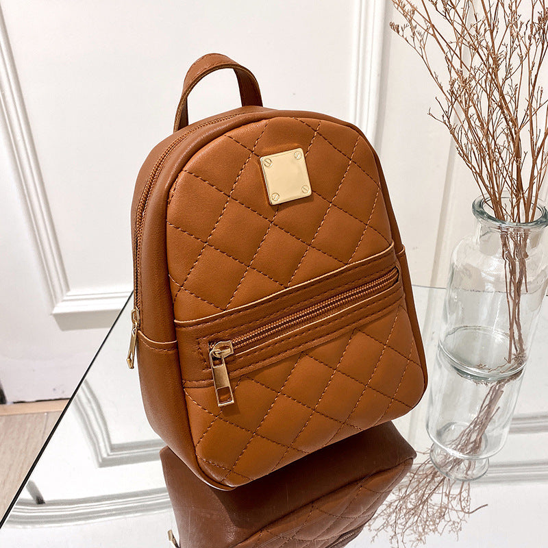 Embroidered backpack for women, PU material