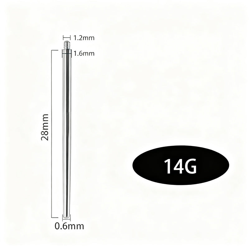 Titan-Piercing rod, flat base, internal thread