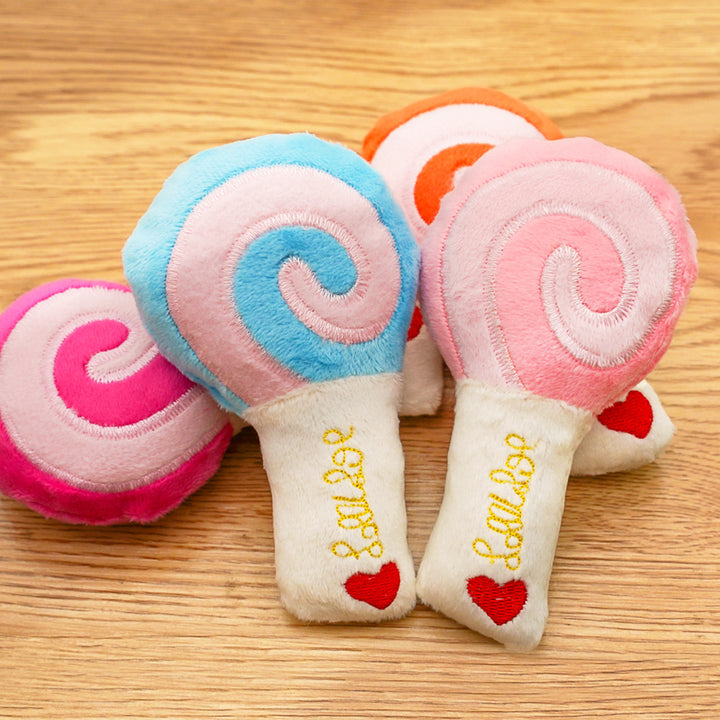 Plush lollipop toy for cats with sound