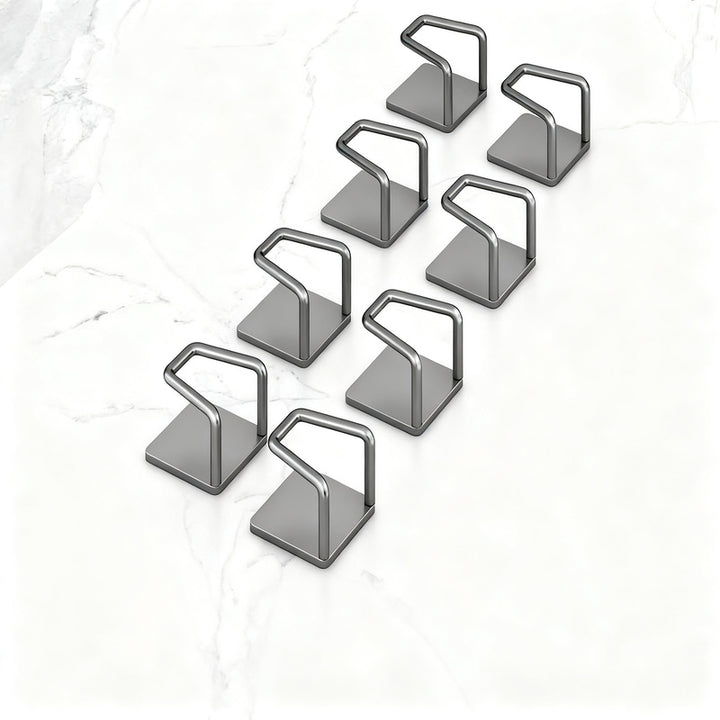 Stainless steel wall hooks without drilling, set of 6/8