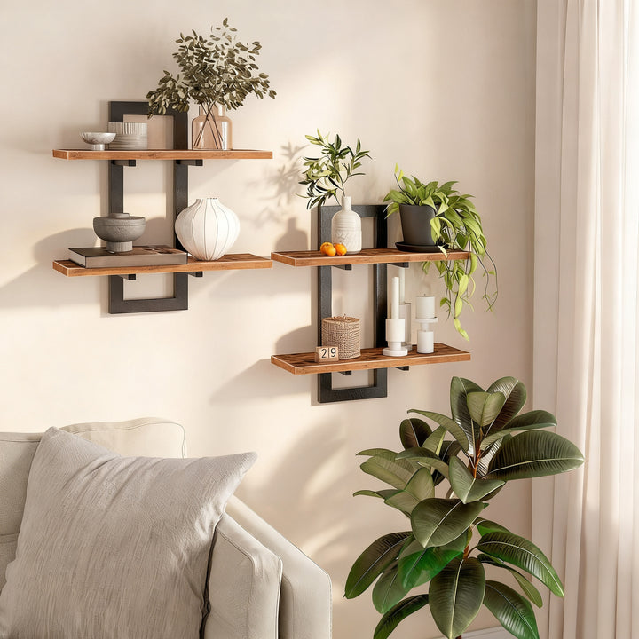 Wall shelf, metal, minimalist, 1–2 piece set
