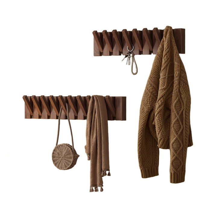 Wood Wall Rack Piano Keys Design, 4–12 Hooks