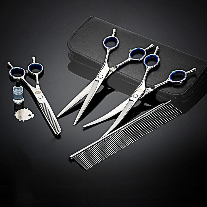 Stainless steel shear set for dog grooming