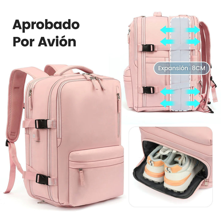 Expandable travel backpack, 36–55 L, for laptops