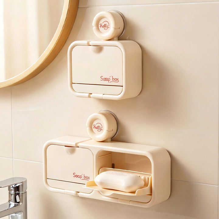 Wall-mounted soap dish with suction cup