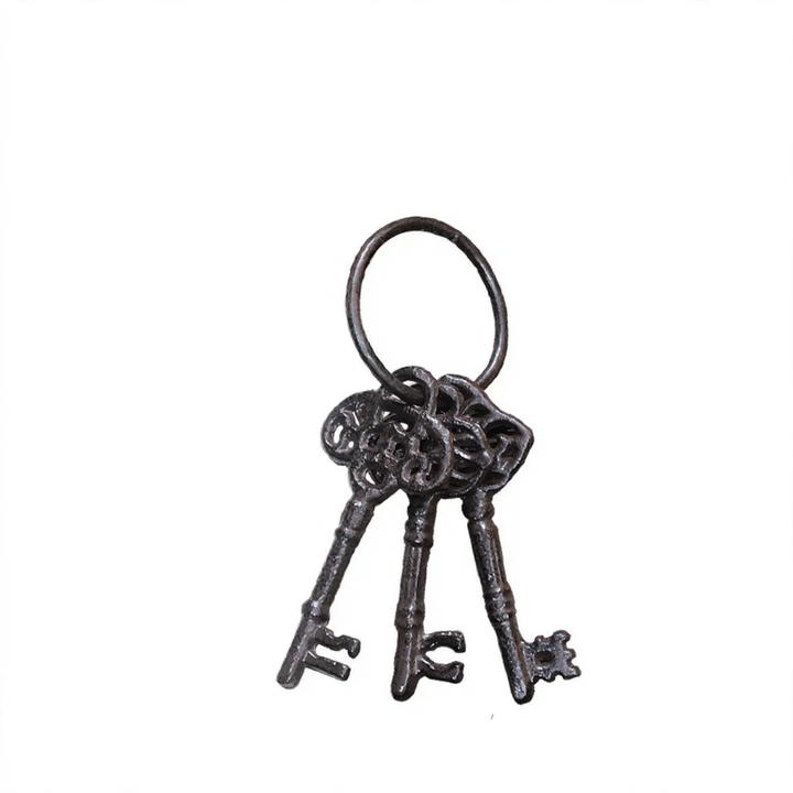 Iron wall hooks with key motifs