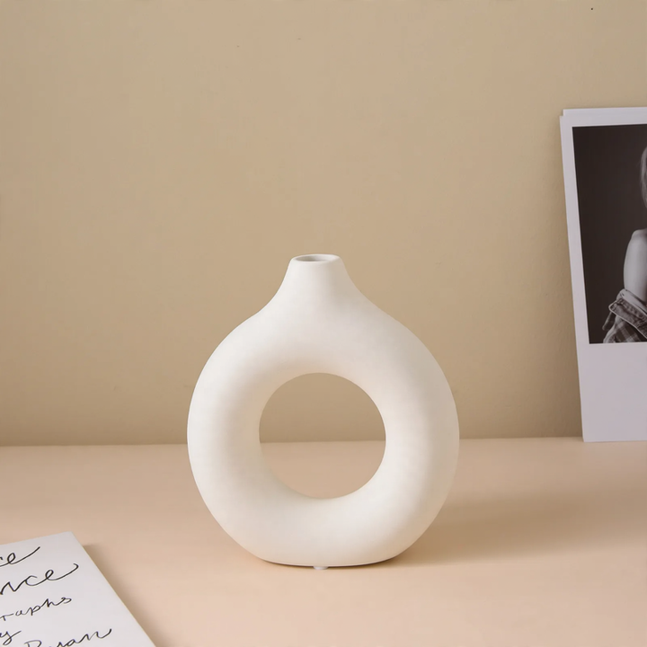 Ceramic Flower Vase, White, Nordic Style