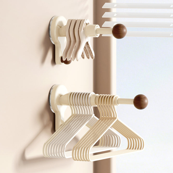 Wall-mounted laundry hanger, extendable, no drilling