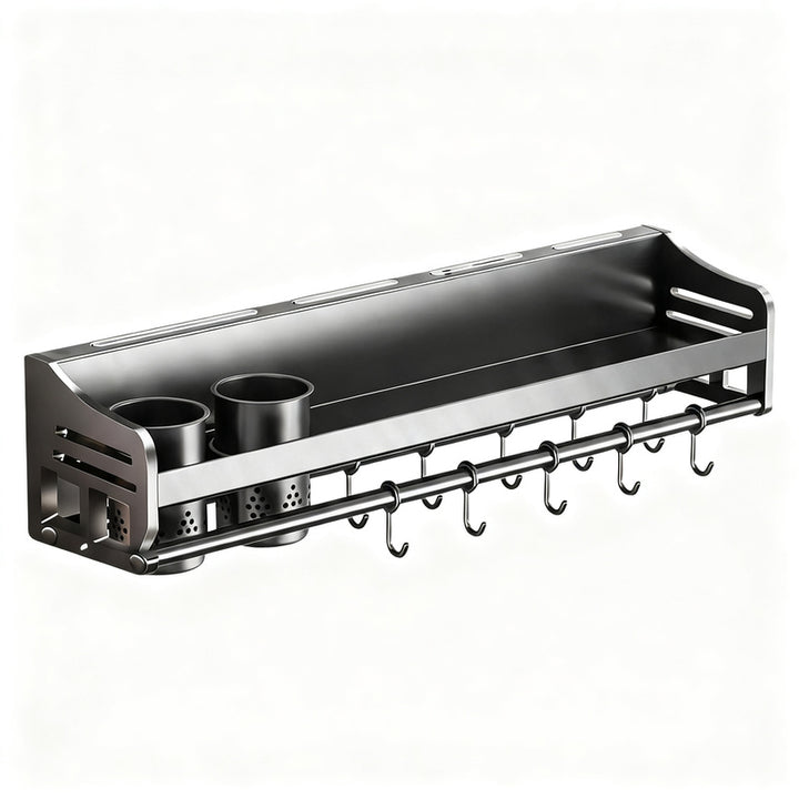 Steel kitchen shelf with knife holder