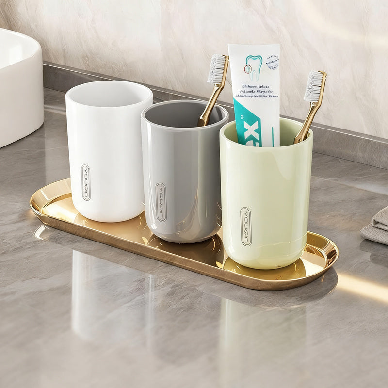 Portable toothbrush cup made of plastic