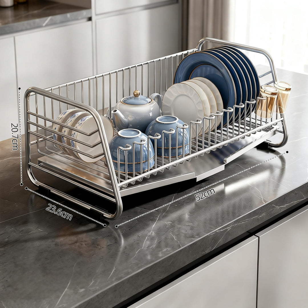 Stainless steel draining rack for dishes