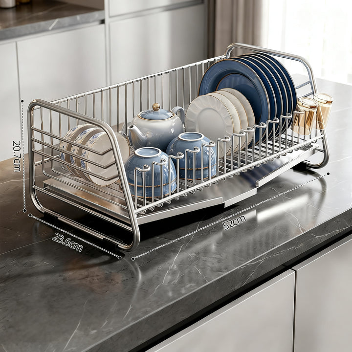 Stainless steel draining rack for dishes