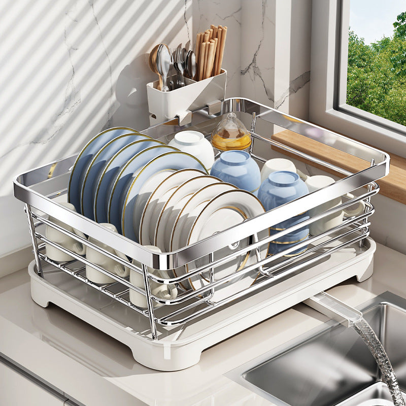 Stainless steel draining basket for dishes