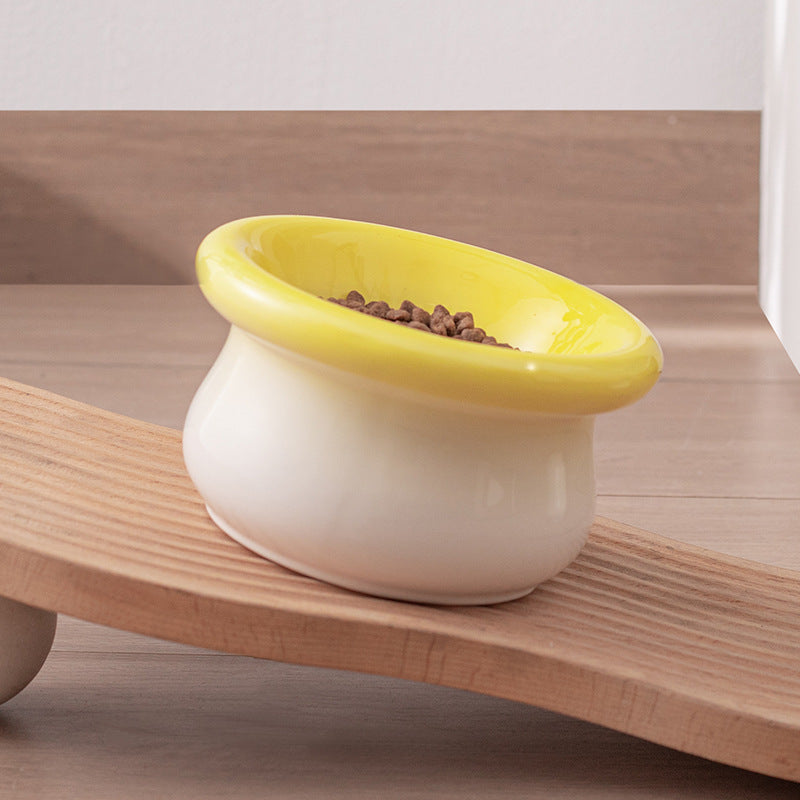 High-foot ceramic bowl for dogs and cats