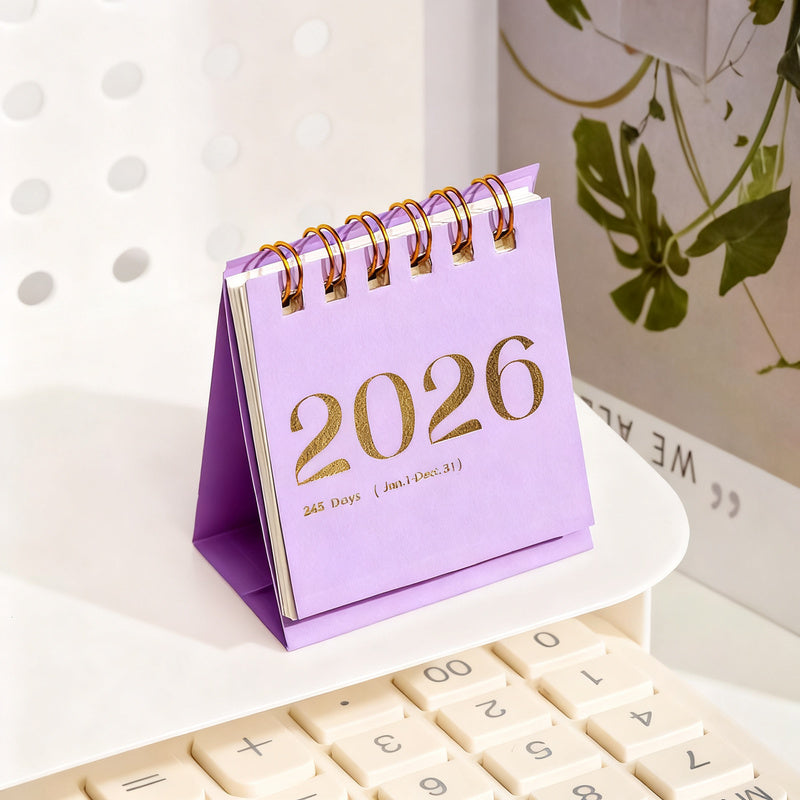 Desk calendar 2026 with roses and butterflies