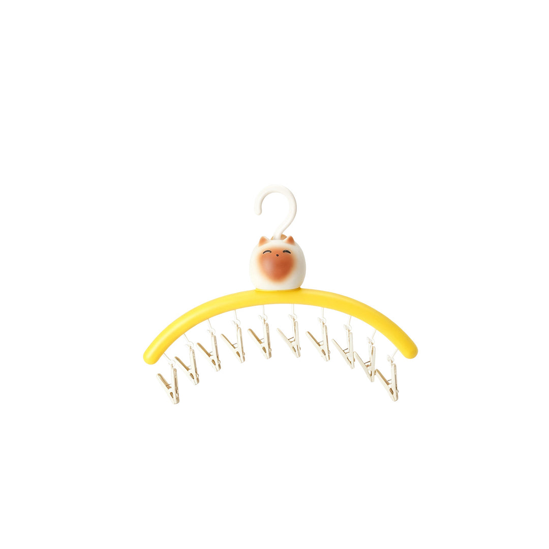 Laundry rack with clips, cat design