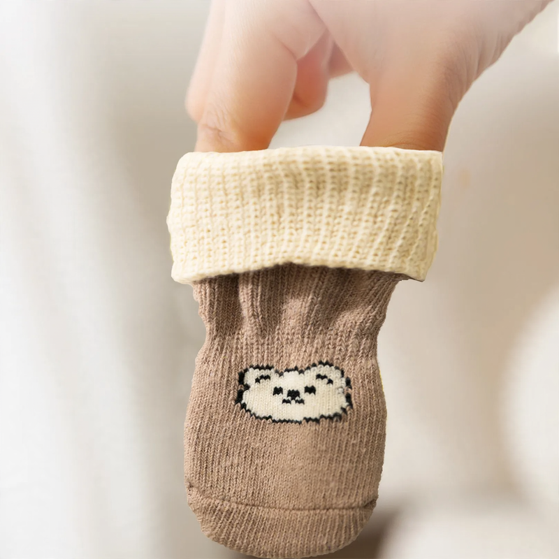 Dog socks, cotton, set of 4, non-slip