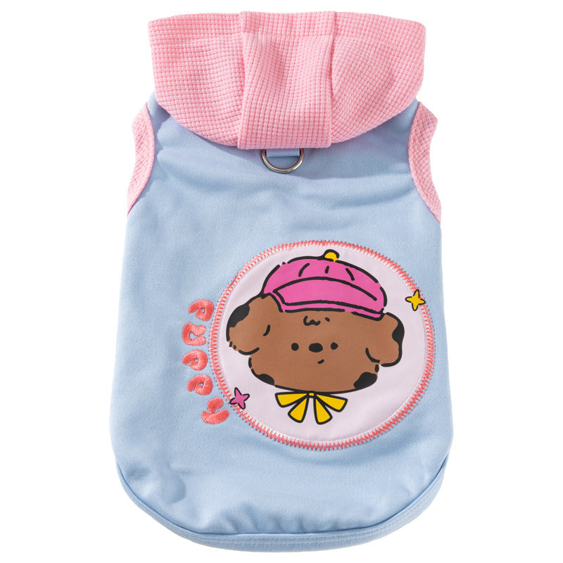 Sleeveless hooded vest for small dogs