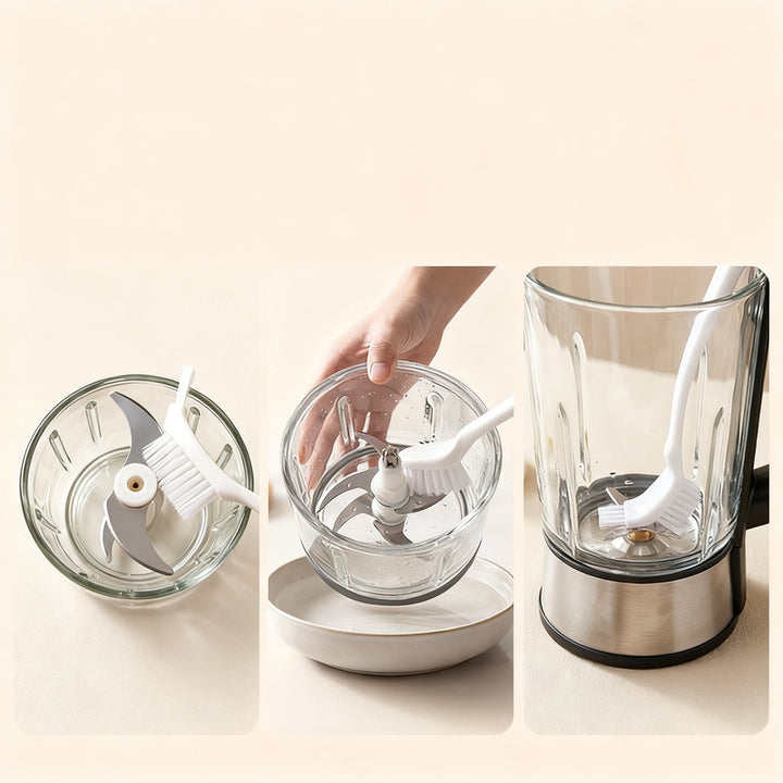 Special brush for kitchen machines and mixers