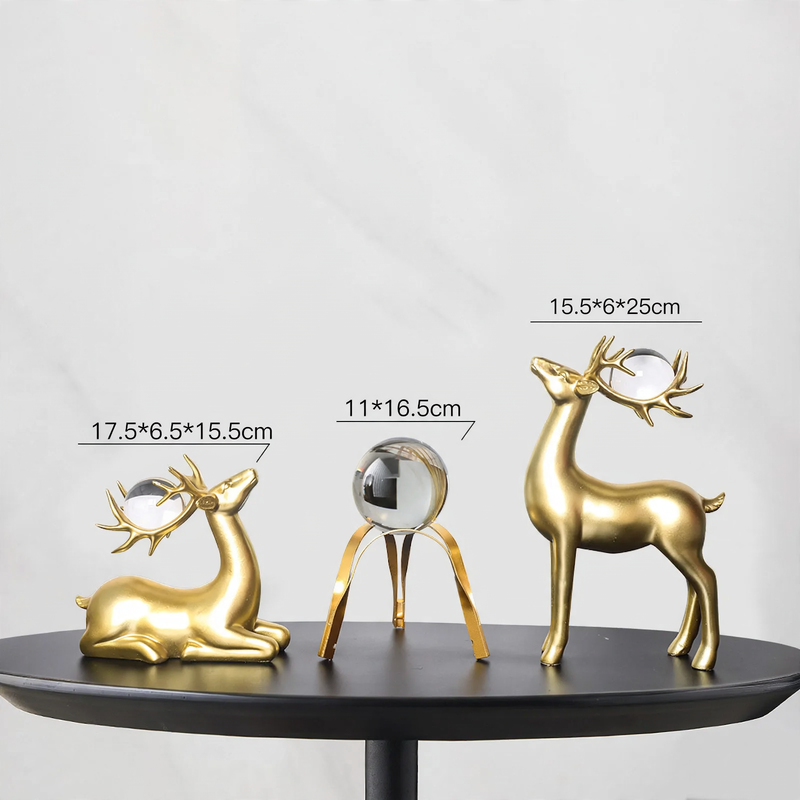 Crystal ball decorative figure modern design metal