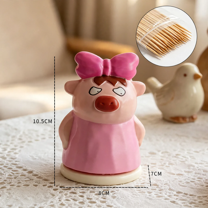 Piglet toothpick box made of plastic
