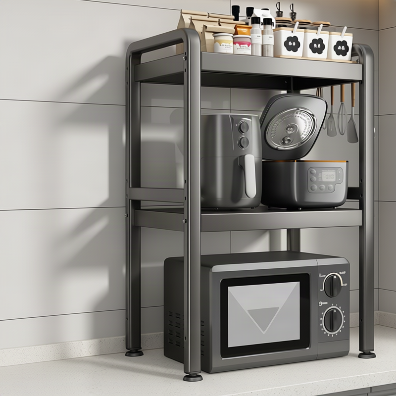 Expandable kitchen cart, steel frame, 2–3-layer
