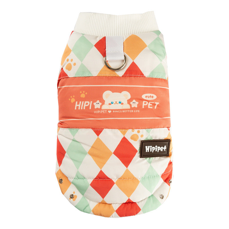 Quilted vest dress for cats and small dogs