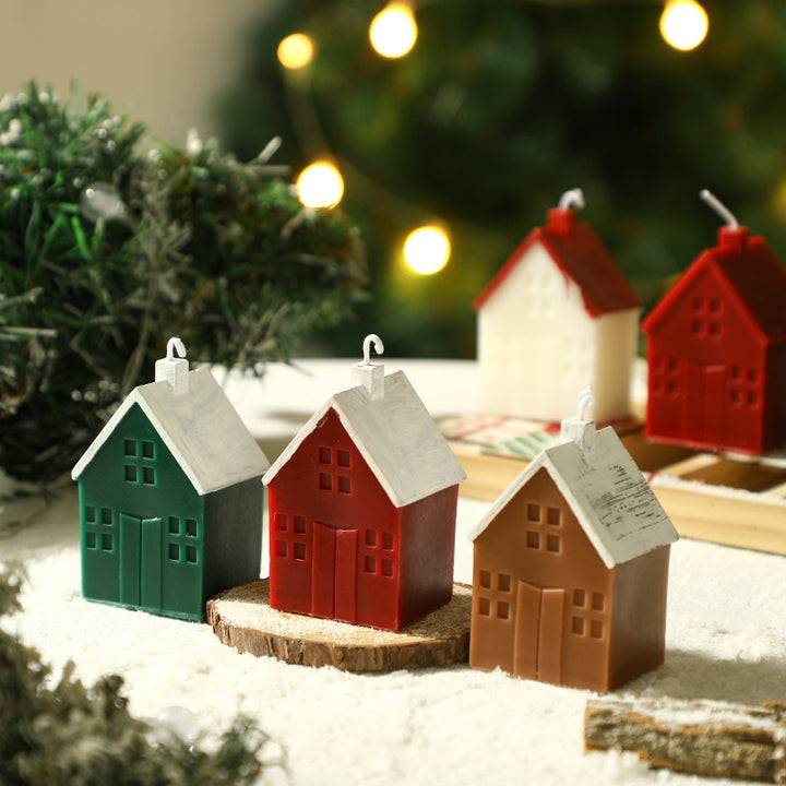 Scented candle with house design, handmade