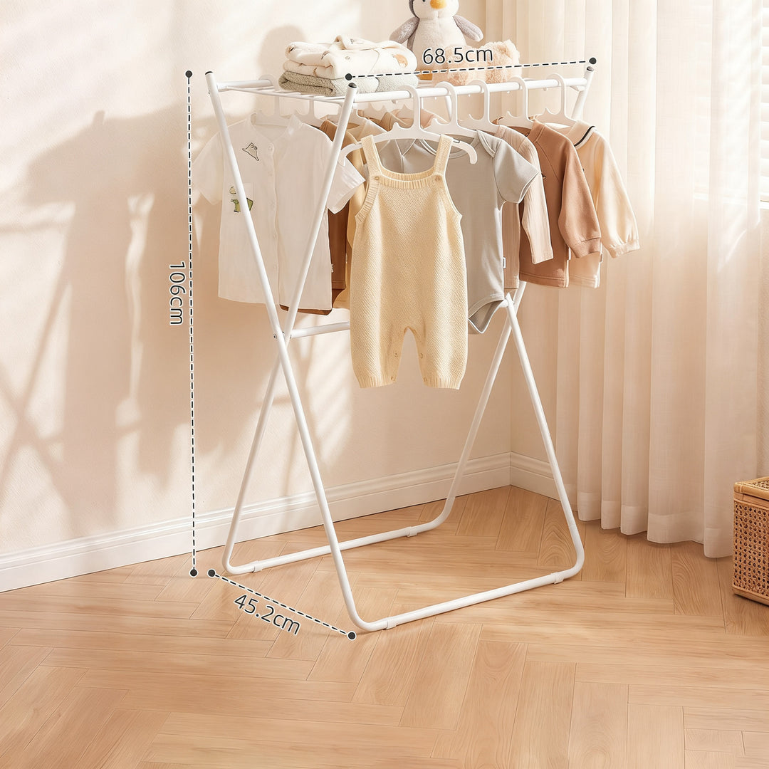 Foldable drying rack, double-layered, for balcony