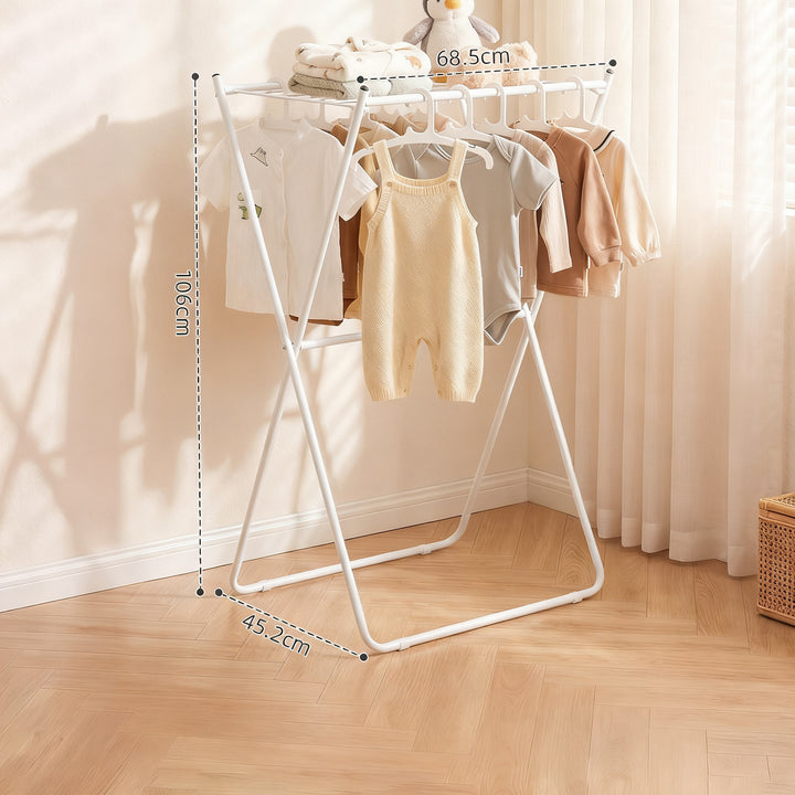 Foldable drying rack, double-layered, for balcony