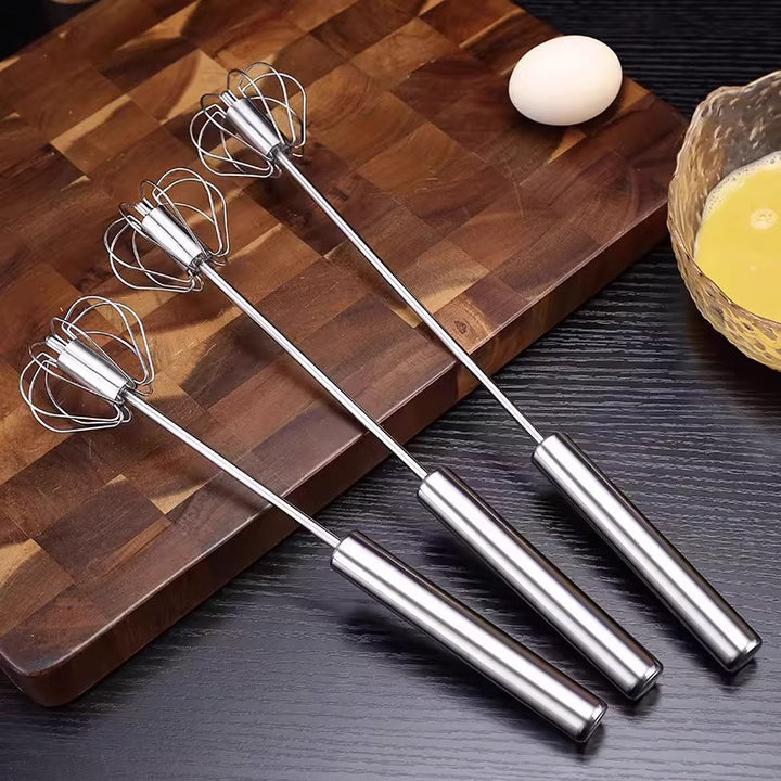 Half-automatic whisk made of stainless steel