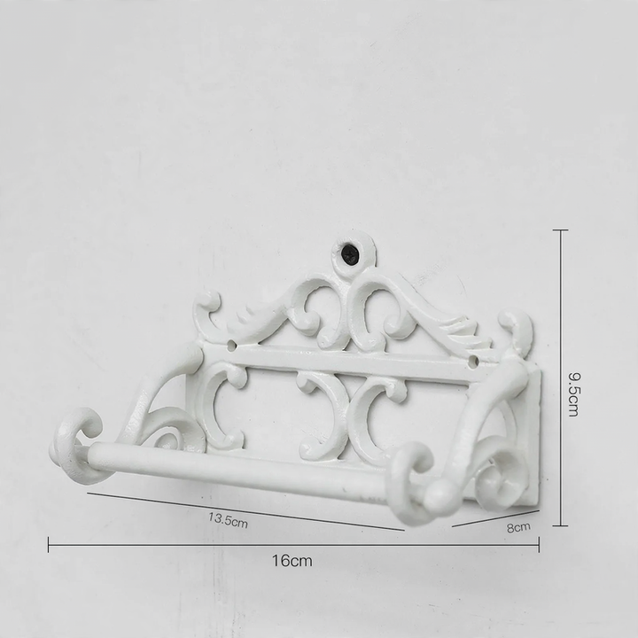 Cast iron wall bracket for towels and paper