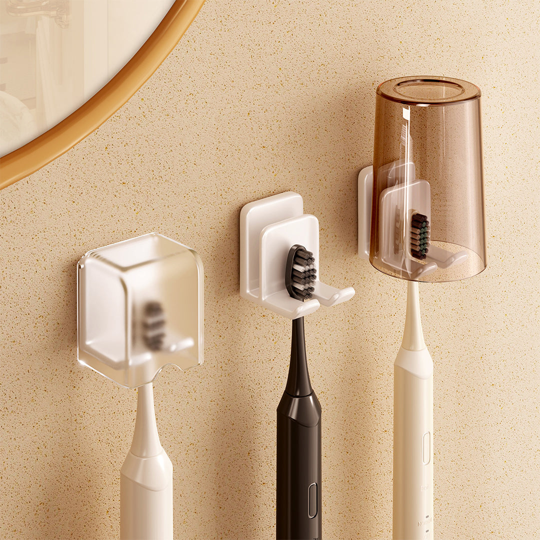 Toothbrush holder with lid, ABS, wall-mounted