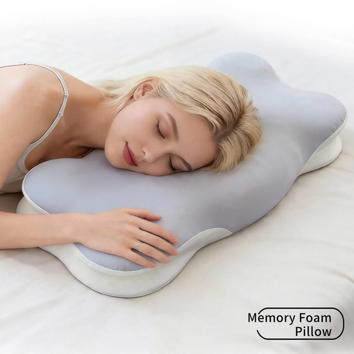Memory foam neck support pillow, butterfly shape