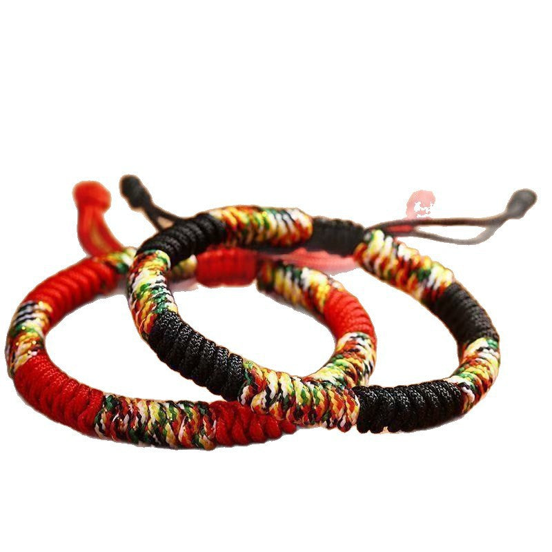 Hand-knotted rope bracelet in red