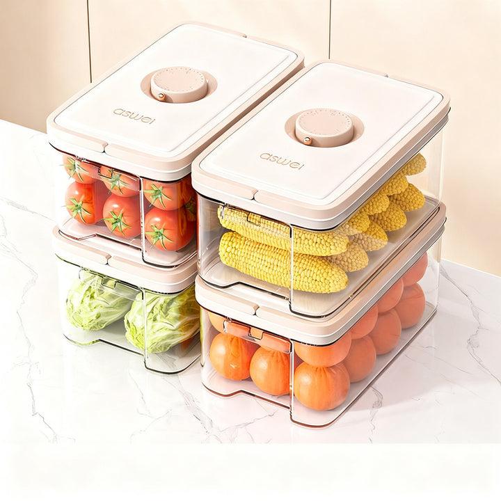 Refrigerator storage box with micro vacuum, 3.6 L